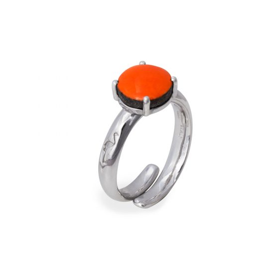 Anello una pietra arancione