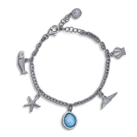 Bracciale un sasso e quattro charms